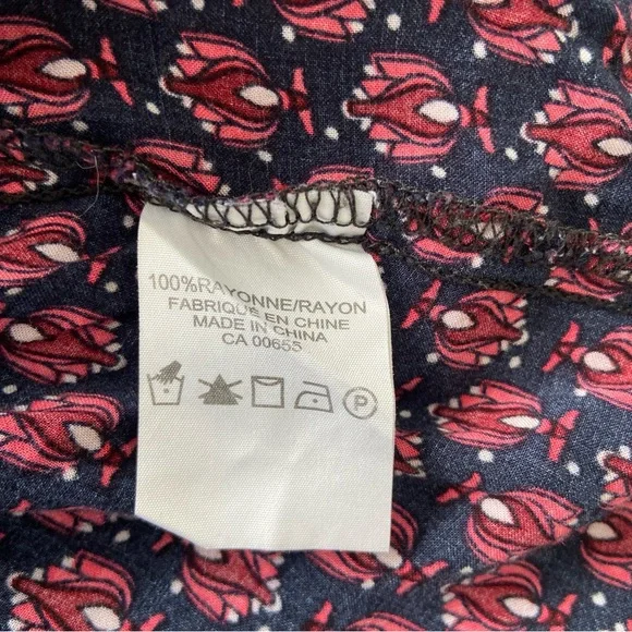 ADDITION ELLE NAVY/RED/PINK 100% RAYON GEOMETRIC PRINT BLOUSE W/TIE NECKLINE, 18 - Picture 12 of 12